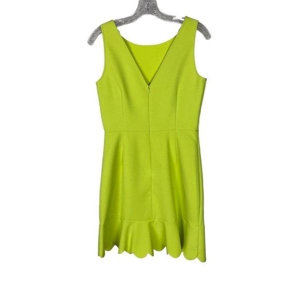 J Crew Chartreuse Green Scalloped Hem Dress - Picture 5 of 11